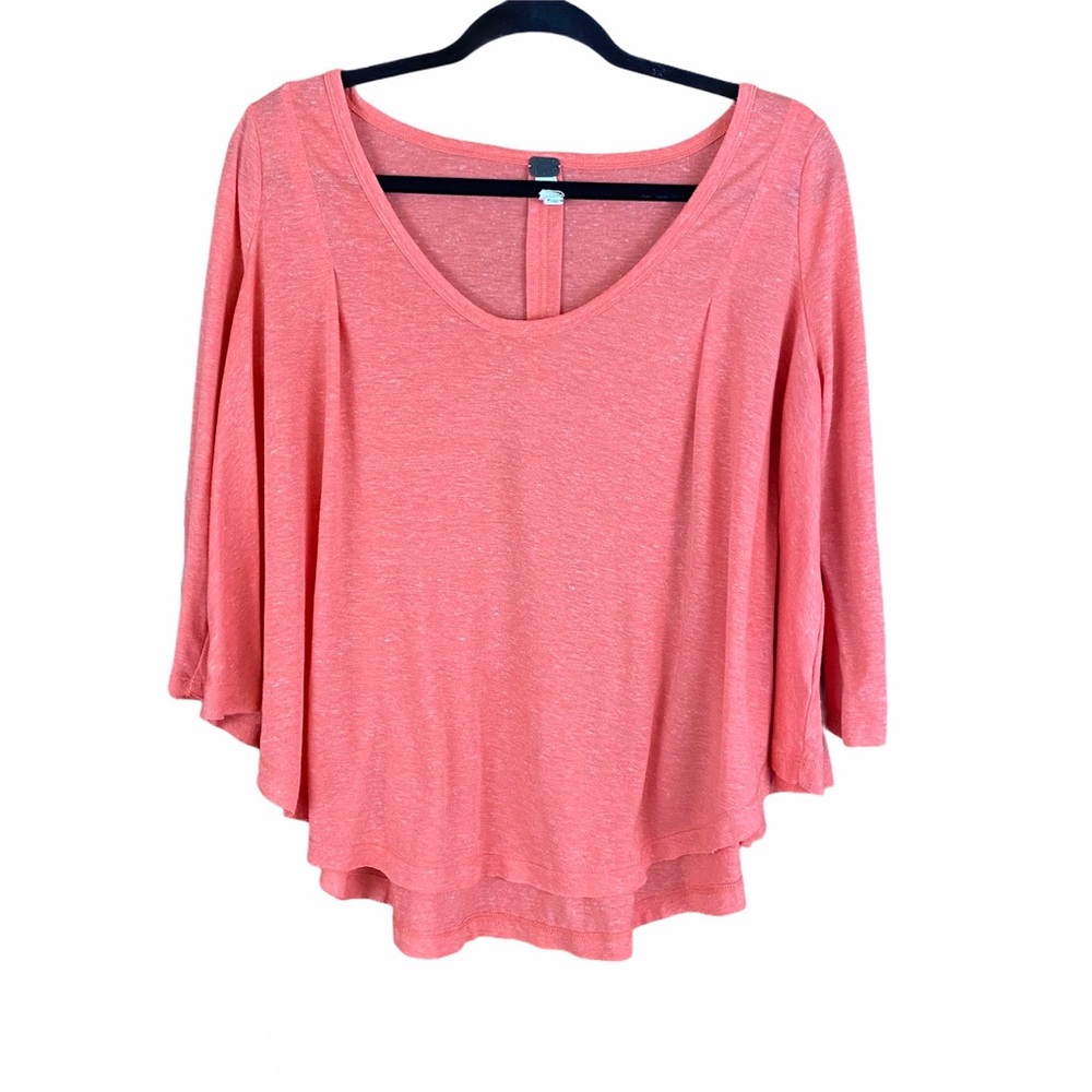 We the Free- Free People Coral/Orange Flowy Blouse